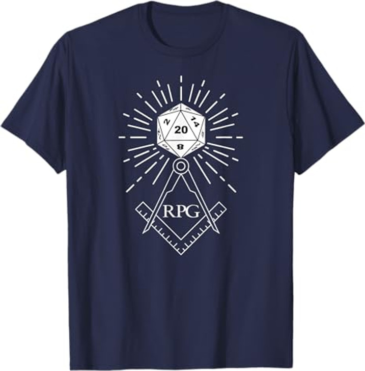 RPG Dice Boardgame Freemason D20 Masonic Cube Maker Templar T-Shirt