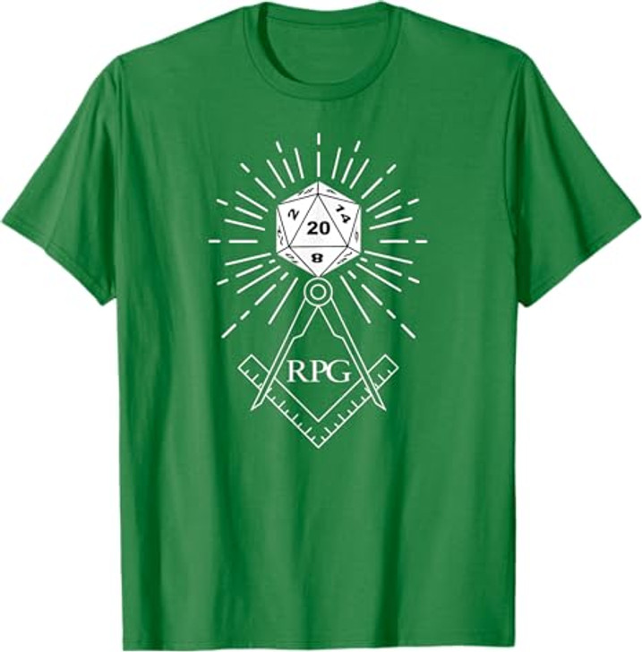 RPG Dice Boardgame Freemason D20 Masonic Cube Maker Templar T-Shirt