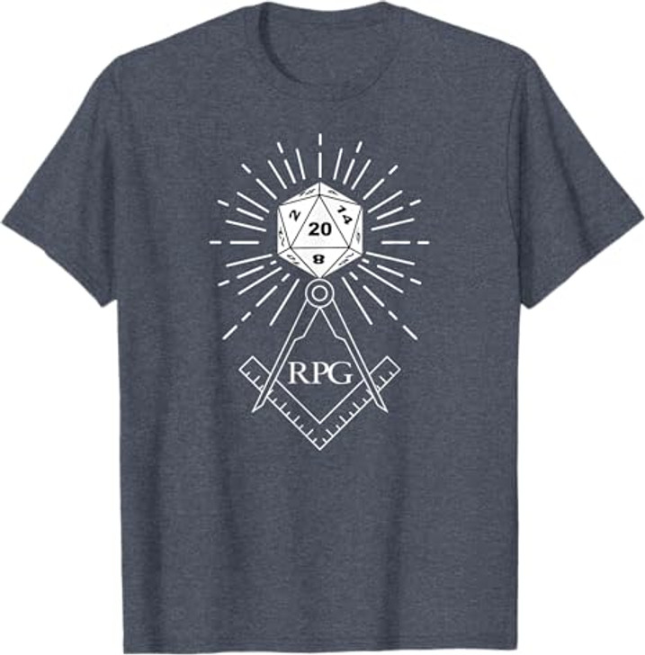 RPG Dice Boardgame Freemason D20 Masonic Cube Maker Templar T-Shirt