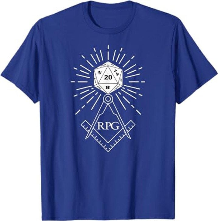 RPG Dice Boardgame Freemason D20 Masonic Cube Maker Templar T-Shirt