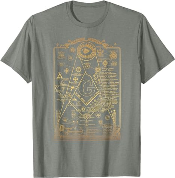 Structure of Freemasonry Square and Compass, Diagram T-Shirt T-Shirt