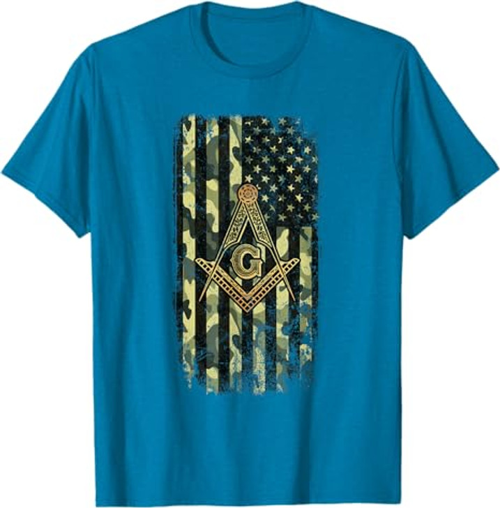 Masonic Camo American Flag - Freemason T-Shirt