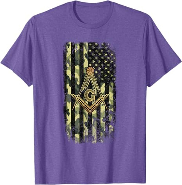 Masonic Camo American Flag - Freemason T-Shirt