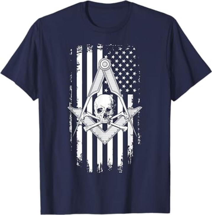 Master Mason American Flag Masonic Skull - Freemason T-Shirt T-Shirt