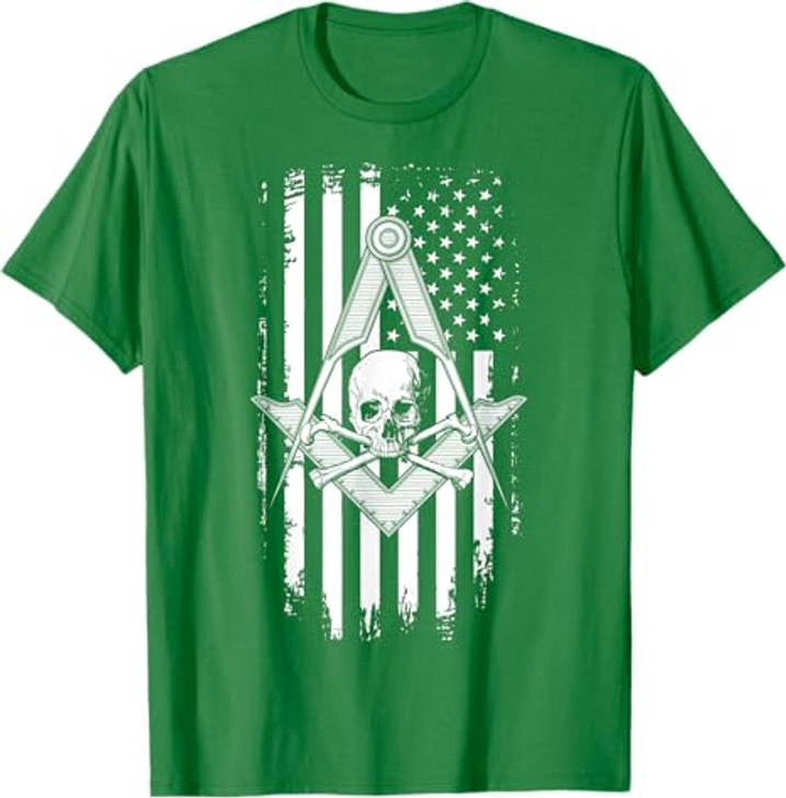 Master Mason American Flag Masonic Skull - Freemason T-Shirt T-Shirt