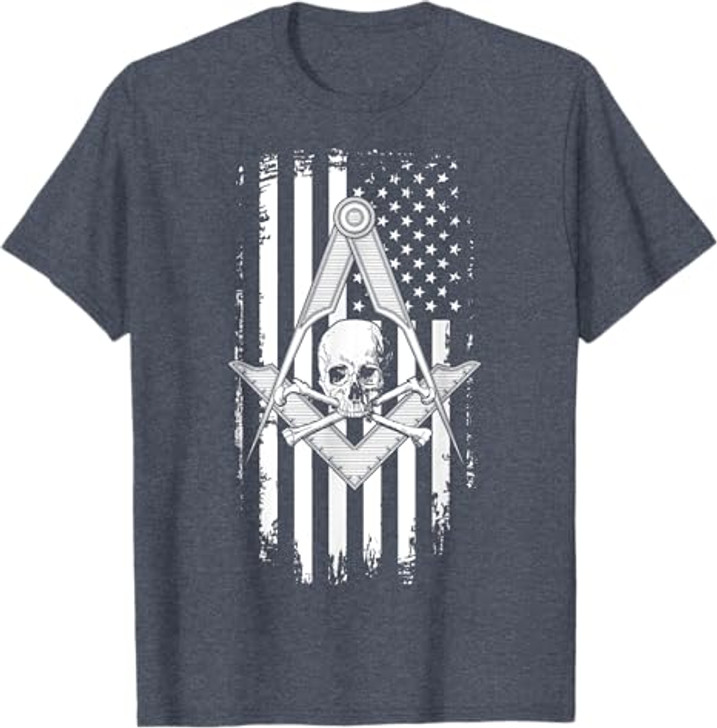 Master Mason American Flag Masonic Skull - Freemason T-Shirt T-Shirt