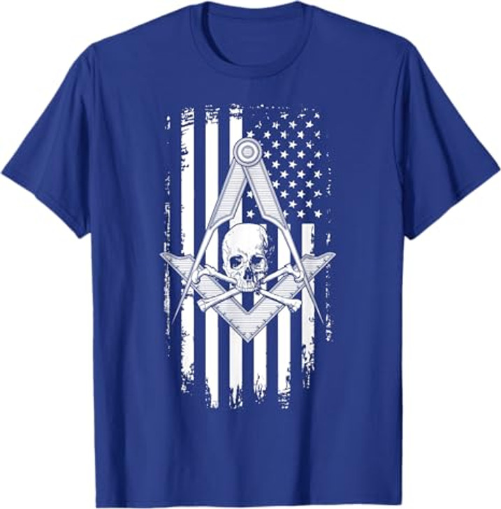 Master Mason American Flag Masonic Skull - Freemason T-Shirt T-Shirt