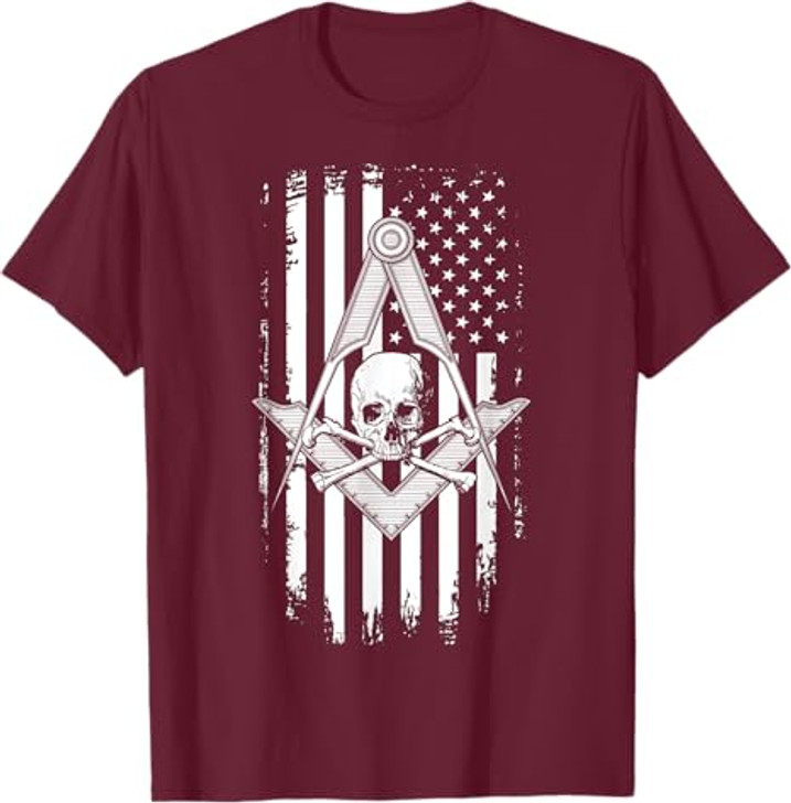 Master Mason American Flag Masonic Skull - Freemason T-Shirt T-Shirt