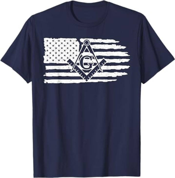 Freemason Masonic Fraternal Freemasonry USA Flag America T-Shirt