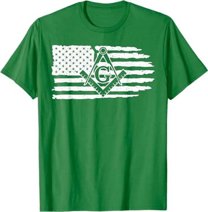 Freemason Masonic Fraternal Freemasonry USA Flag America T-Shirt