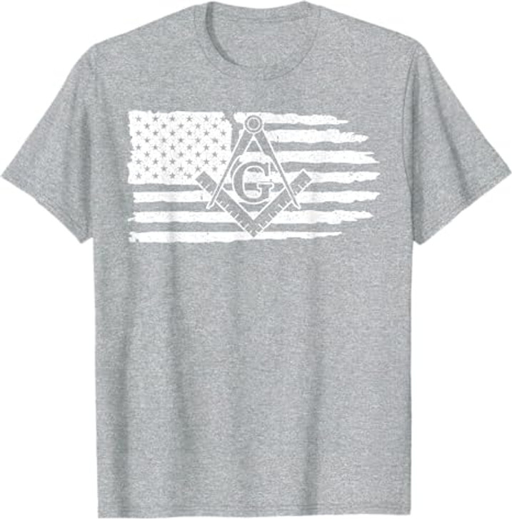 Freemason Masonic Fraternal Freemasonry USA Flag America T-Shirt