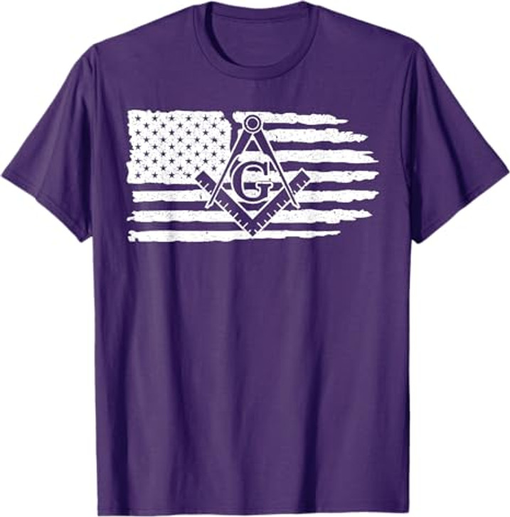 Freemason Masonic Fraternal Freemasonry USA Flag America T-Shirt