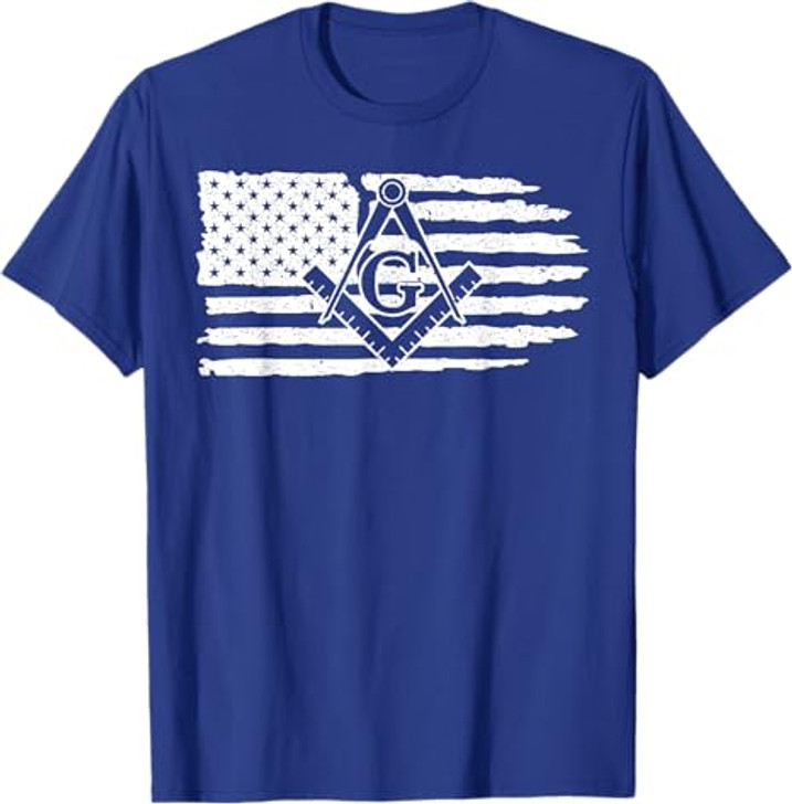 Freemason Masonic Fraternal Freemasonry USA Flag America T-Shirt