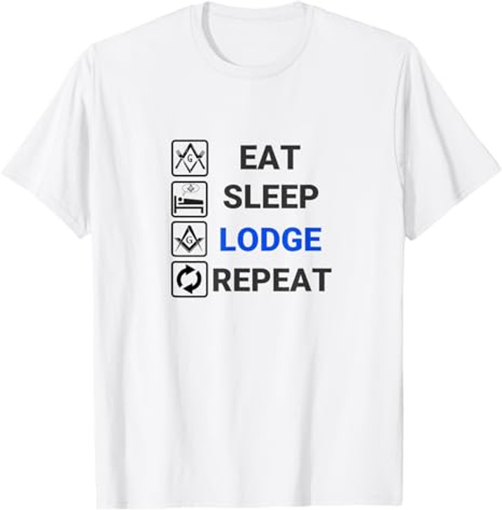 Freemason Eat Sleep Lodge Repeat - Funny Masonic Freemasonry T-Shirt