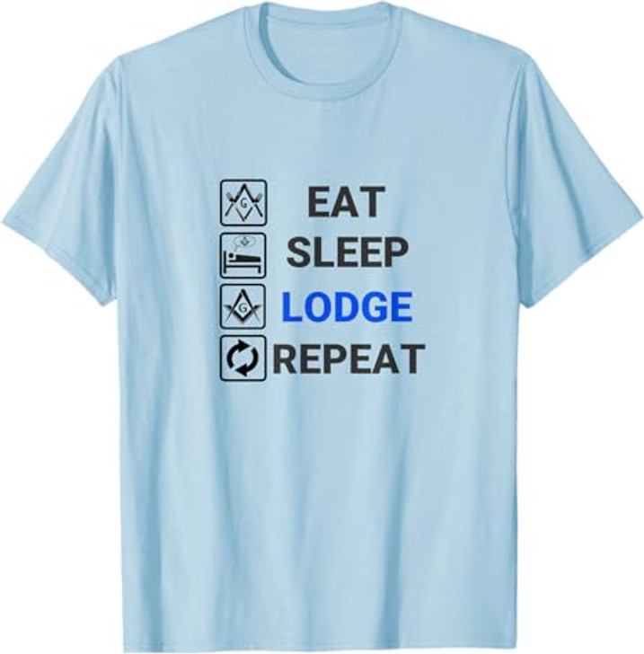 Freemason Eat Sleep Lodge Repeat - Funny Masonic Freemasonry T-Shirt