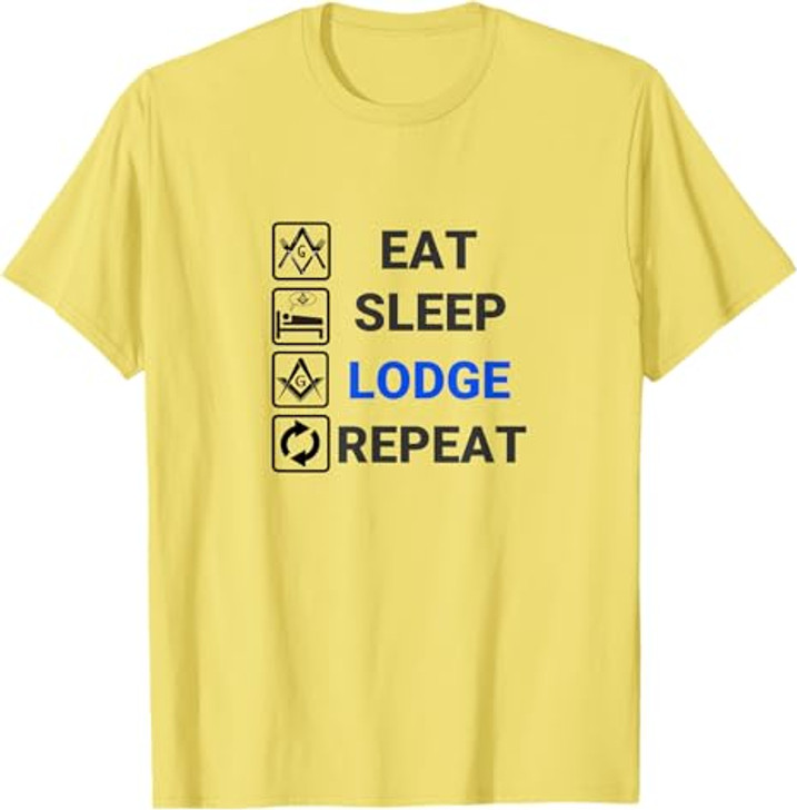 Freemason Eat Sleep Lodge Repeat - Funny Masonic Freemasonry T-Shirt
