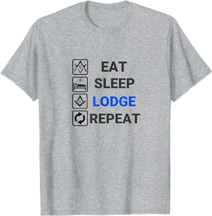 Freemason Eat Sleep Lodge Repeat - Funny Masonic Freemasonry T-Shirt