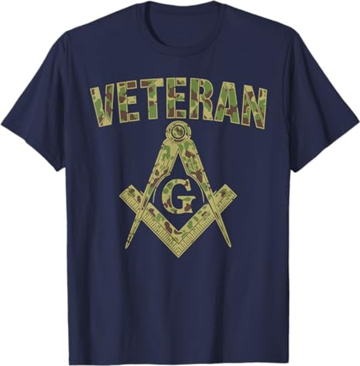 Mason Masonic Camo Freemason Veteran T-Shirt