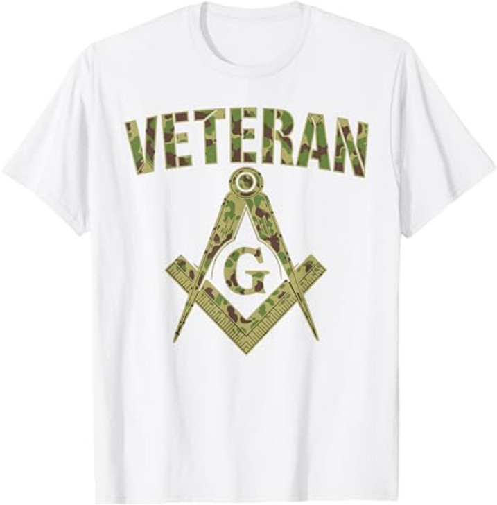Mason Masonic Camo Freemason Veteran T-Shirt