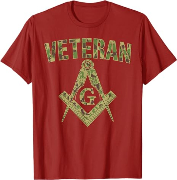 Mason Masonic Camo Freemason Veteran T-Shirt