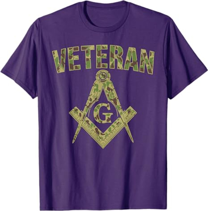 Mason Masonic Camo Freemason Veteran T-Shirt