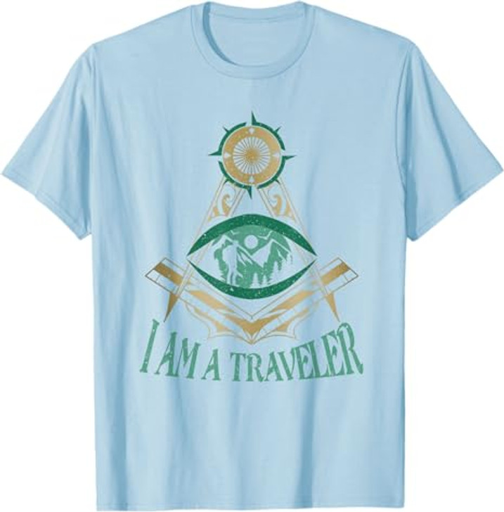 Masonic Freemasonry Fraternal Square Compass I Am A Traveler T-Shirt
