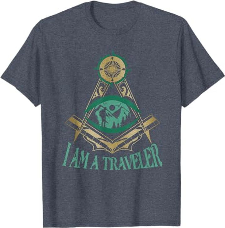 Masonic Freemasonry Fraternal Square Compass I Am A Traveler T-Shirt