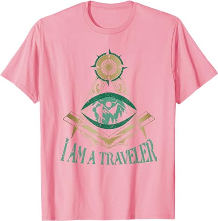 Masonic Freemasonry Fraternal Square Compass I Am A Traveler T-Shirt