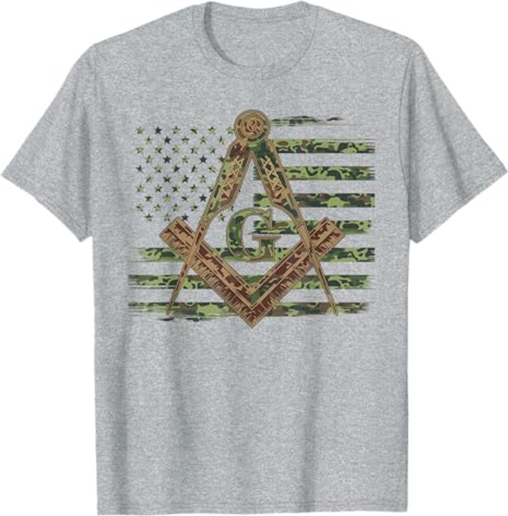 American Camo Flag Mason Masonic Camo Freemason T-Shirt