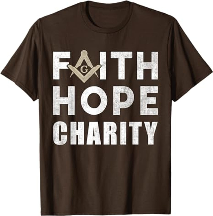 Faith Hope Charity Pillar Freemasonry Freemasons Masonic T-Shirt