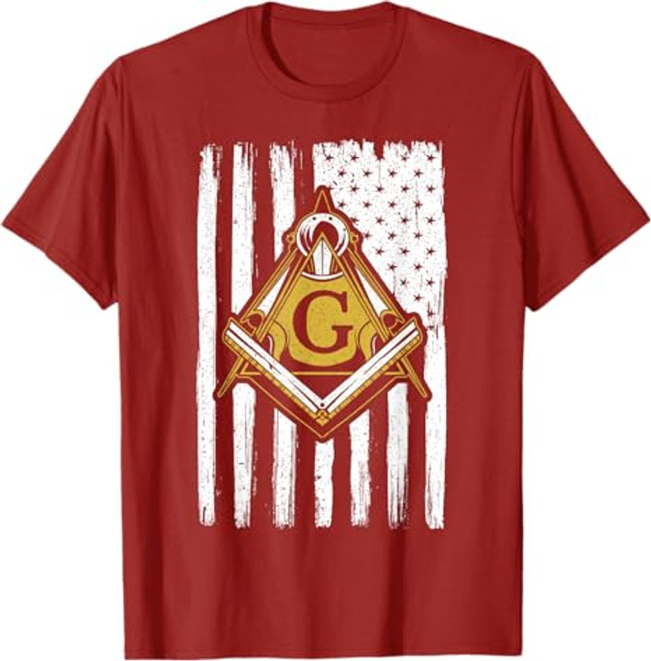 Freemason Masonic USA Flag Fraternal America T-Shirt