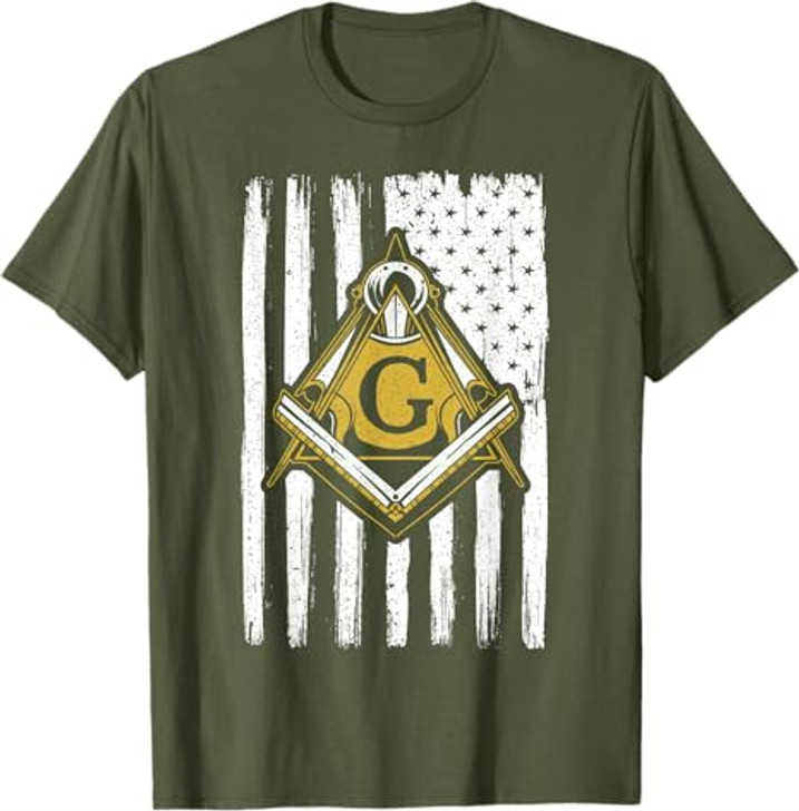 Freemason Masonic USA Flag Fraternal America T-Shirt