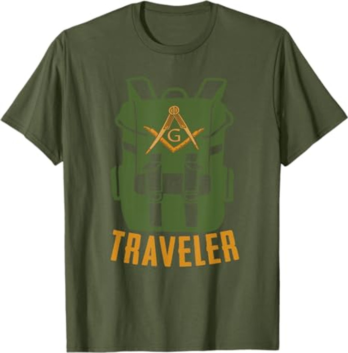 Masonic Freemasonry Fraternal Square Compass Traveler T-Shirt