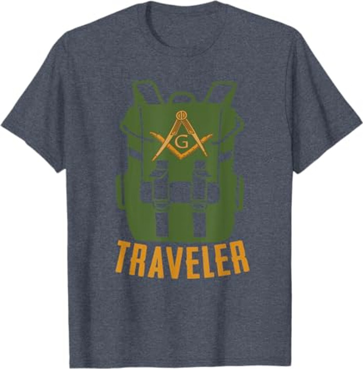 Masonic Freemasonry Fraternal Square Compass Traveler T-Shirt