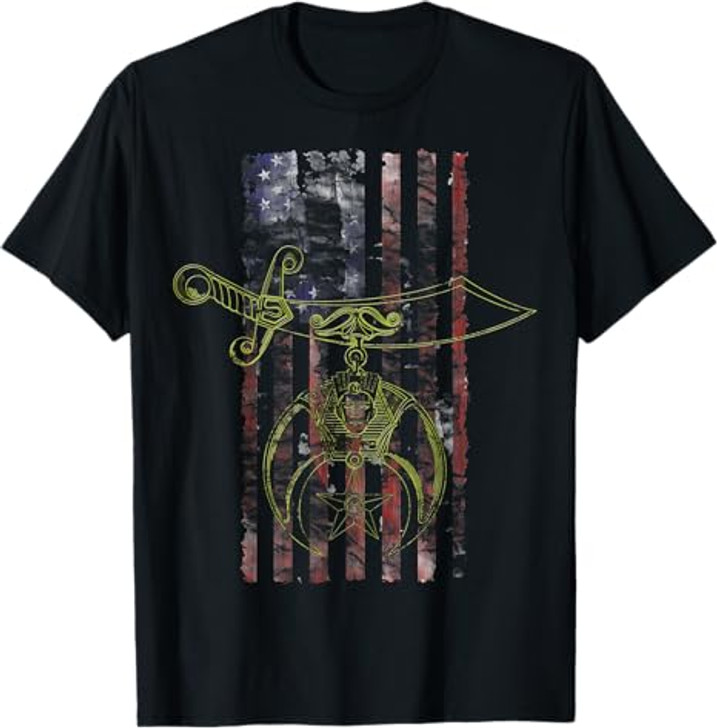 Shriner Masonic Patriotic American Flag T-shirt