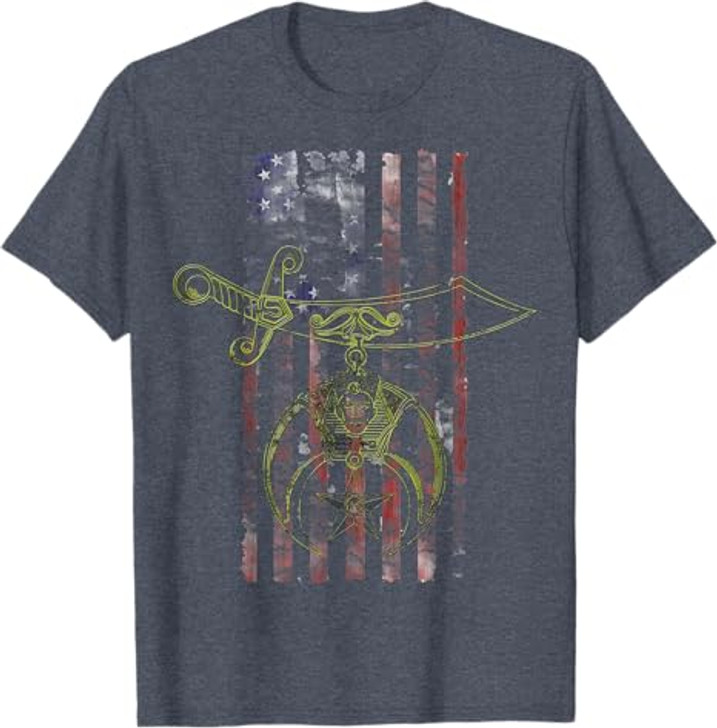 Shriner Masonic Patriotic American Flag T-shirt