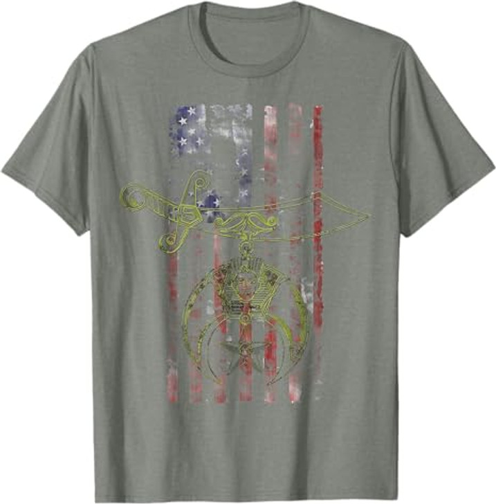 Shriner Masonic Patriotic American Flag T-shirt