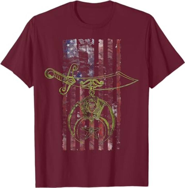 Shriner Masonic Patriotic American Flag T-shirt