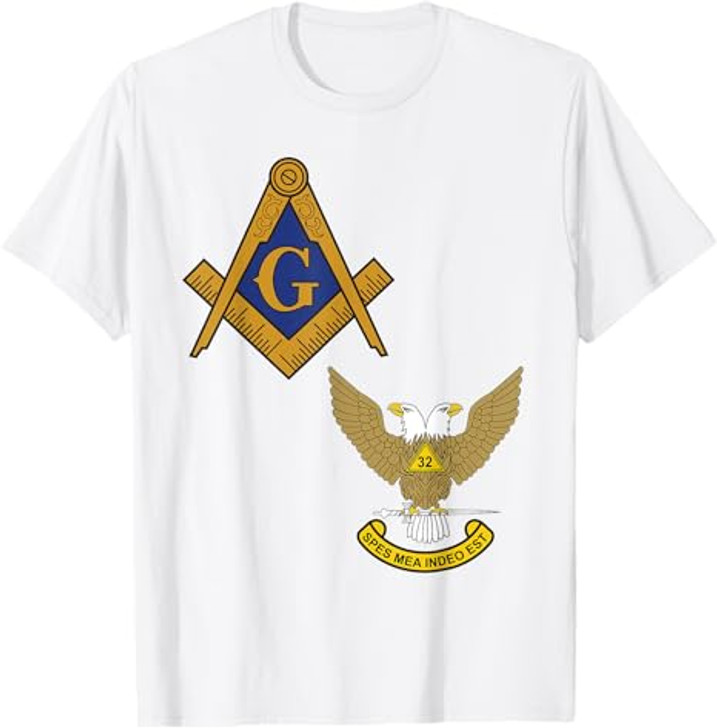 Mason Scottish Rite Split T Shirt Masonic Tee Wings Up T-Shirt