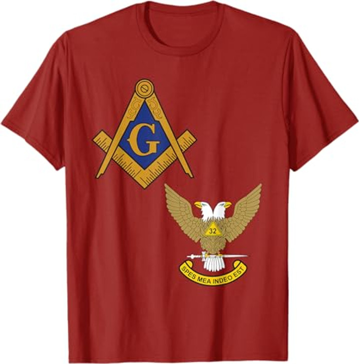Mason Scottish Rite Split T Shirt Masonic Tee Wings Up T-Shirt