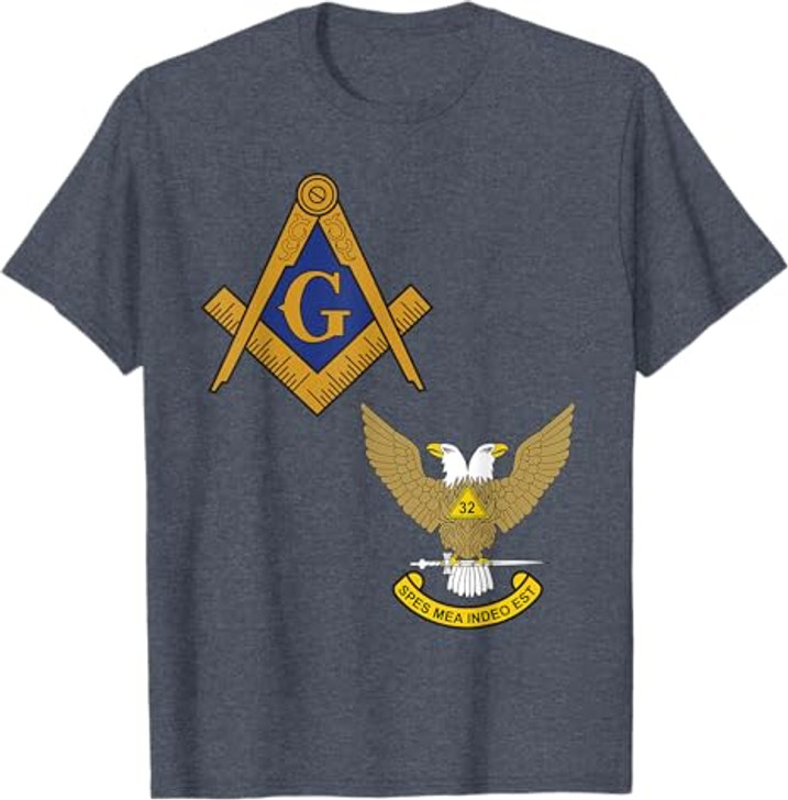 Mason Scottish Rite Split T Shirt Masonic Tee Wings Up T-Shirt