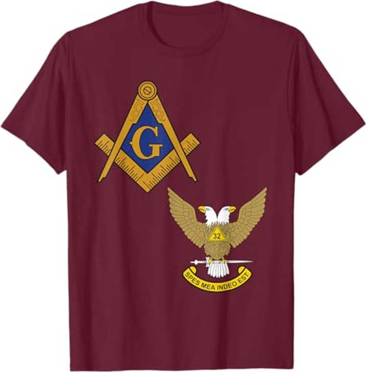 Mason Scottish Rite Split T Shirt Masonic Tee Wings Up T-Shirt