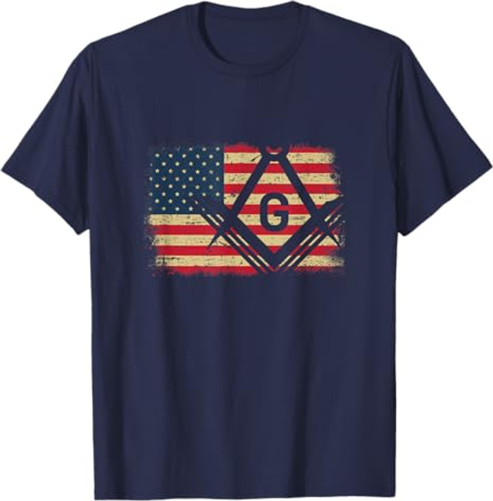 Freemason USA American Flag Freemasonry 4th of July T-Shirt