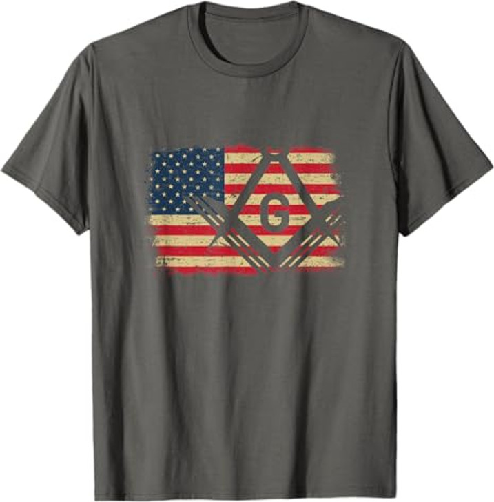 Freemason USA American Flag Freemasonry 4th of July T-Shirt