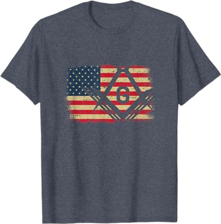 Freemason USA American Flag Freemasonry 4th of July T-Shirt