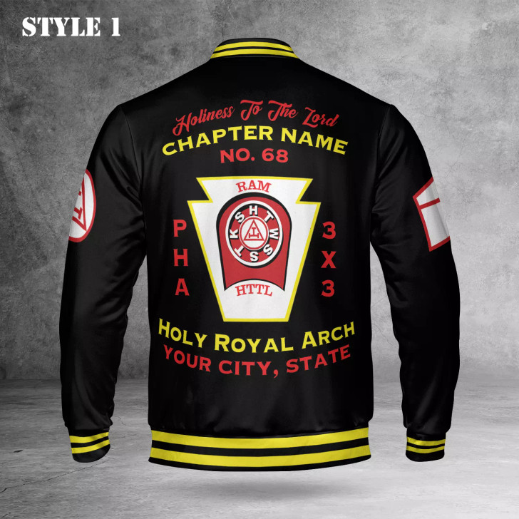 Custom Name Royal Arch Masonry York Rite Freemasonry 3D Baseball Jacket S-5XL