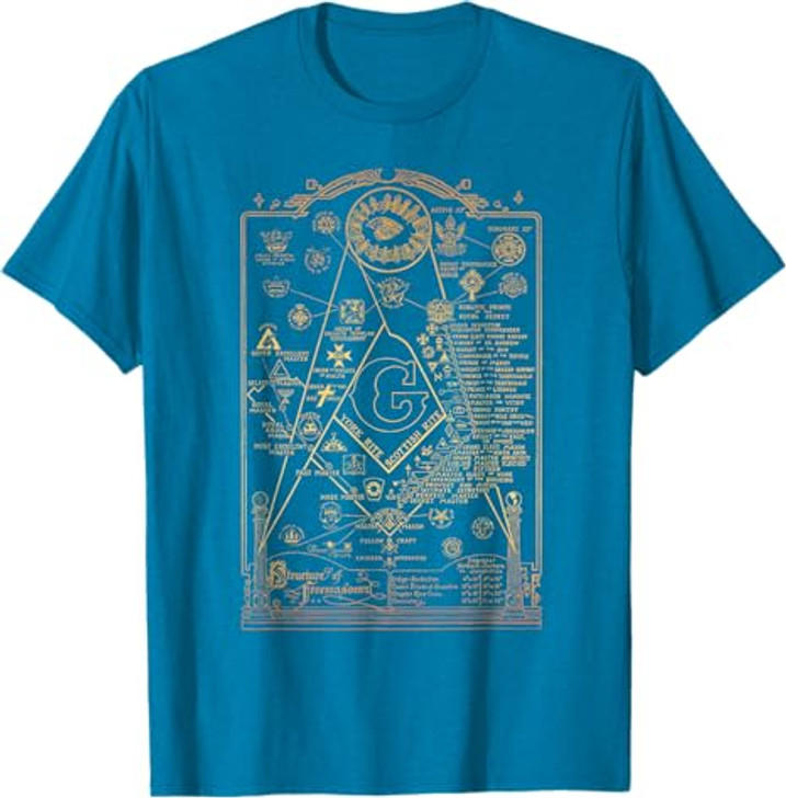 Structure of Freemasonry Square and Compass, Diagram T-Shirt