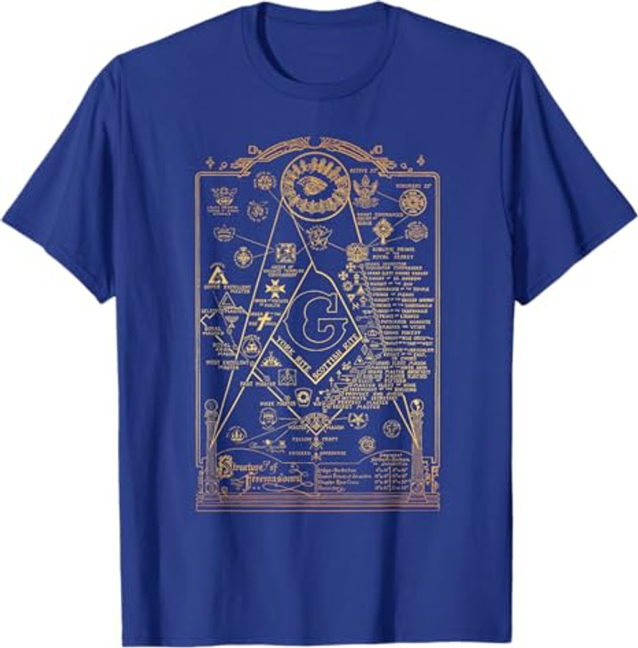 Structure of Freemasonry Square and Compass, Diagram T-Shirt