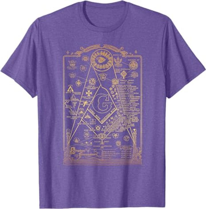 Structure of Freemasonry Square and Compass, Diagram T-Shirt