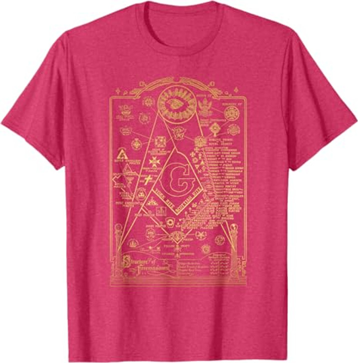 Structure of Freemasonry Square and Compass, Diagram T-Shirt
